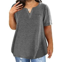 Yobecho ženska majica plus size Majice ljetni kratki rukav casual vrh