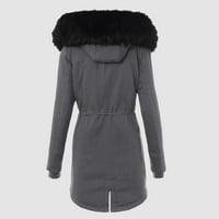Shpwfbe Zimski kaputi za žene zimske jakne Žene plus veličina dnevno zimski kaput o ovratnik dugih rukava jakna