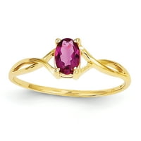 Primalno zlato karatno žuto zlato ružičasti turmaline rođeni prsten