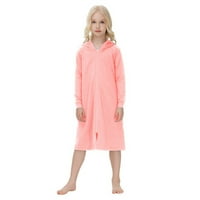 Pamučna haljina pidžama jesen / zima lagana kućna odjeća za djevojčice dječja pidžama haljina s kapuljačom
