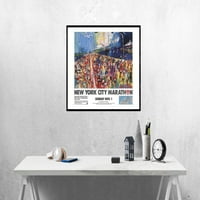 NEIMANOV Njujorški maraton 18 24 Poster ekspresionizam Višebojni maraton, trčanje, njujorška utrka