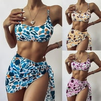 Tri Seksi push-up bikinija s jastučićima, set odjeće za plažu, kupaći kostimi, Bikini setovi za žene, plavi