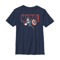 Dječač Marvel crtani kapetan America Flight Graphic Tee mornarsko plava velik