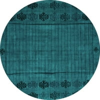 Tvrtka Alibudes strojno pere okrugle apstraktne tirkizno plave moderne unutarnje prostirke, promjera 5 inča
