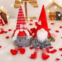 Valentinovi Dan Gnome plišani elf ukrasi - Gospodin i gospođa Scandinavian Tomte za Valentinovo ukras za Valentinovo,