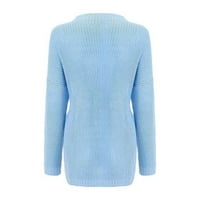 Ženski džemper- udoban ležerni džemper Drop rame posada za vrat Leisure vrhovi dugih rukava Čvrsti pulover Tops