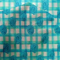 Jednobojna pamučna svilena tkanina u akva boji, Cvjetna ciklama i ruža za šivanje tiskane zanatske tkanine široke
