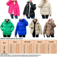 Žene s dugim rukavima zimski topli izolirani kaput labava gornja odjeća s patentnim zatvaračem bijela boja