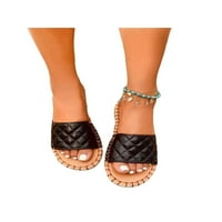 & Nove ženske prošivene ravne klizne sandale; ženske ljetne svečane ravne sandale;