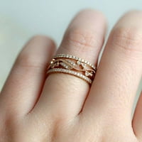 Modni set prstenova za žene cirkon nakit zlatni prsten pokloni veličina prstena SAD