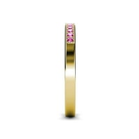 Pink Sapphire kameni vjenčani bend s milgrain radom 0. ct tw u 14k žutom zlatu.size 4.0