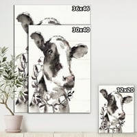 Dizajnerska umjetnost portret krave u seoskom životu platno s prikazom divljih životinja