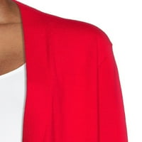 Ženski kardigan s otvorenim prednjim dijelom u mješovitoj tkanini;