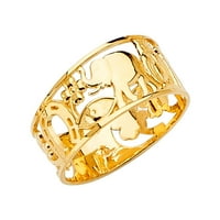 Nakit 14k žuto zlato sretan žuti Zlatni modni prsten za obljetnicu veličina 8,5