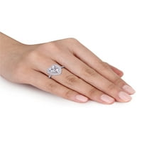 10-karatni dvostruki Halo zaručnički prsten od bijelog zlata s Moissanitom od 2-karatnog moissanita