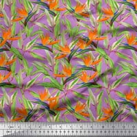 Tkanina od rajona u obliku akvarela u obliku lišća i tropskog cvijeća širine dvorišta
