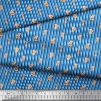 Plava rajonska šifonska tkanina U prugama i Dječjem tisku životinje za šivanje širine dvorišta