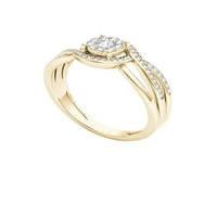 1 4CT TDW Diamond 10K žuto zlato zaobilazni prsten za angažman klastera