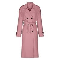 Kaputi za žene dugi, dugih rukava, klasični kaput s dvostrukim kopčanjem s reverom, jakna, kaput otporan na vjetar