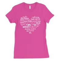Mama različitih jezika ženska vruća ružičasta slatka majica majice poklon