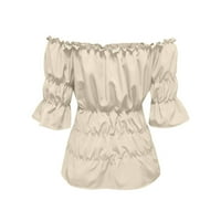 AwdenO plus size ženski vrhovi za čišćenje za ljetne žene renesansna bluza Steampunk Piratska košulja s ramena