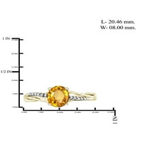 Jewelersclub Citrine prsten nakit za rođenje - 1. Karat Citrine 14K Zlatni nakit od srebrnog prstena s bijelim