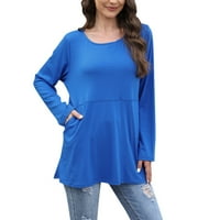 Ženski ležerni dugi rukav gumb labava majica bluza bluze ženske vrhove kratkih rukava