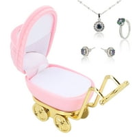 Kutija za dječja kolica mali nakit za mliječne zube prstenje naušnice ružičaste boje