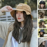 Honrane Women Fisherman Hat Čvrsta boja prozračna anti-uv vjetrovi s fiksnim remenom meka zaštita od sunca japanski