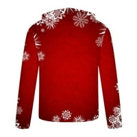 Fesfesfes Hoodie vrhovi za muškarce muškarci casual božićni tisak sportski fitnes pulover s kapuljačom na pola