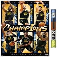Zlatni državni ratnici-prigodni zidni plakat prvaka NBA finala, 22.375 34