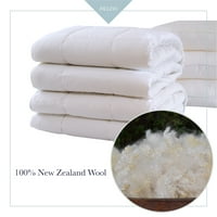 Pokrivač od novozelandske čiste vune certificiran je od 1 do 1, s bijelim naglascima od organskog pamuka