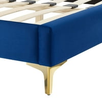 Luksuzni baršunasti krevet u tamnoplavoj boji