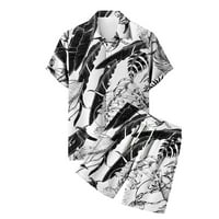 Havajska odjeća za slobodno vrijeme, Muška havajska košulja kratkih rukava + kratke hlače, Set za plažu, ležerno