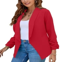 + Ženski sako s reverom jednobojni sako jesenska jakna kaput žensko opremljeno uredsko odijelo crveno 5 inča