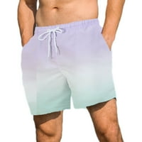 Ljetne kratke hlače za surfanje, kupaće gaće na vezicama, muške Casual bokserice, odjeća za plažu u boji gradijenta,