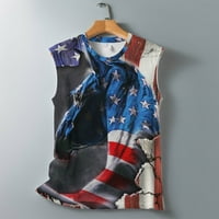 Majice s američkom zastavom, ljetni vrhovi za Dan neovisnosti, Ležerne majice bez rukava s okruglim vratom, majice