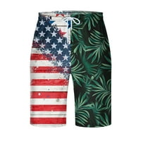 Muške kratke hlače za plažu, džepne hlače, ljetna vezica, Dan neovisnosti, modna Prodaja, prugasto zvjezdano drvo,