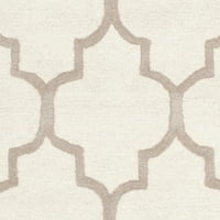 Vuneni tepih u geometrijskom uzorku od 5' 8'Bež Boje Bjelokosti