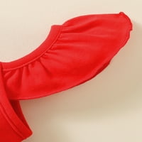 Novorođenčad za bebe djevojčice Ljetna odjeća odjeća 4. srpnja Star trake za zvjezdice Romper Set Red 12- MJESECA