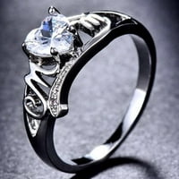 Prsten za prste od osjetljive legure, Ljubavni prsten za djevojčice, legura srebra s kubičnim cirkonijem