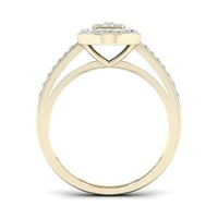 Imperial 1 4CT TDW Diamond 10k Žuto zlato okrugli halo zaručnički prsten