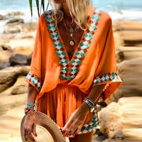 Cuoff modni ženski stil plaže tiskan casual labavi kombinezon