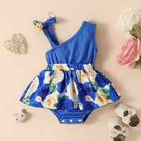 Dječja odjeća za bebe, cvjetna haljina, kombinezon s cvjetnim printom na jedno rame, bodi za slatke bebe, slatke