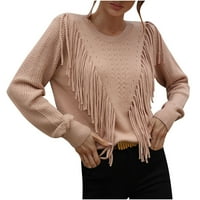 Džemperi za žene Plus Size novitet Okrugli vrat jednobojni gumbi ležerni ženski pleteni vrhovi dugih rukava Dugi