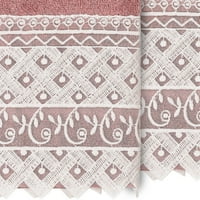 Linum Home Textiles turski pamuk Aiden Bijela čipka ukrašena set za krčivodu