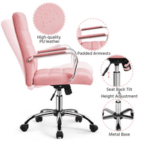 Easyfashion Mid-Back uredska stolica, ružičasta