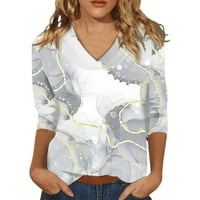 Ženski vrhovi dužine rukava Slatke košulje casual tiskani trendi vrhovi tri guranter dužine majice ljetna pulover