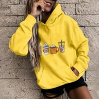 Cethrio ženske kapuljače pulover zazor hip-hop jeseni žuti vrhovi veličina m