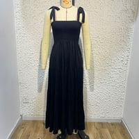 Baycosin ženske haljine Ljetne dame boemski stil slojevita ruffle solidna boja tanka ležerna ruka bez rukava retro